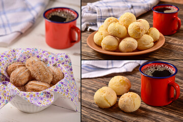 Pic collage of typical Brazilian breakfast.