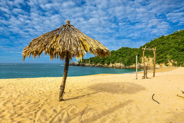 Huatulco bays - Cacaluta beach. Secret beach in Mexico only acessible by a trail in the jungle