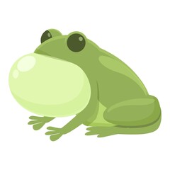 Big frog icon cartoon vector. Jump animal. Life tree
