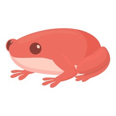 Red frog icon cartoon vector. Cute water character. Animal flower