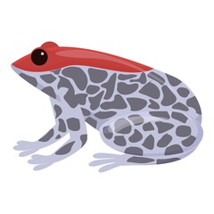 Stone frog icon cartoon vector. Cute toad. Smile funny