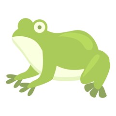 Lotus frog icon cartoon vector. Cute smile. Water animal