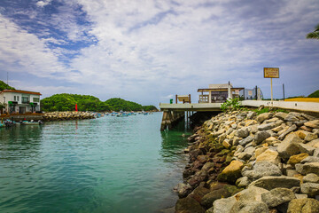 Beautiful Huatulco bay, Oaxaca - Mexico. Santa Cruz marina and resort hotels. Bahias de Huatulco...