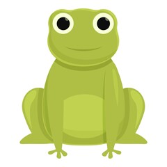 Cute frog icon cartoon vector. Green character. Baby smile
