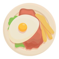 Argentinian egg food icon cartoon vector. South america. Culture landmark