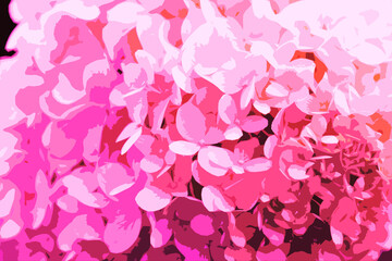 Fototapeta premium illustration texture pink hydrangea petals