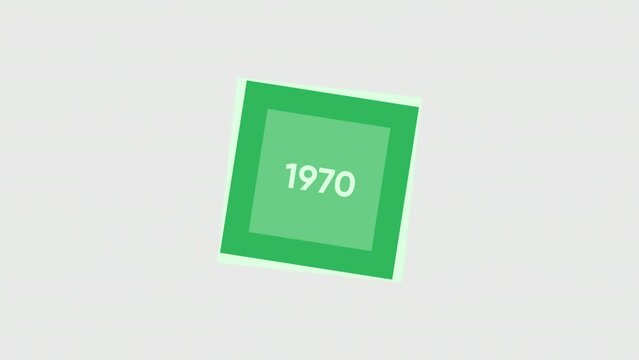 Geometrical square figures abstract animation. Motion. Retro old times of the past century, 1970 this is my time, it is forever.