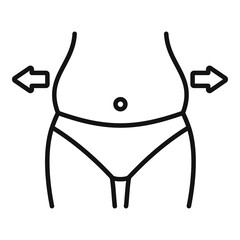 Slim diet body icon outline vector. Food nutrition