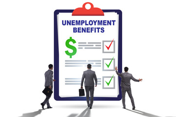 Concept with unemployment benefit form application