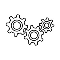 Linear gear symbol. Single mechanism concept.
