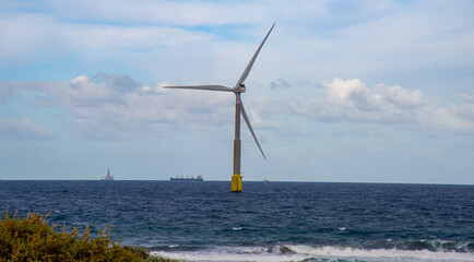 Giant eolian turbine in ocean