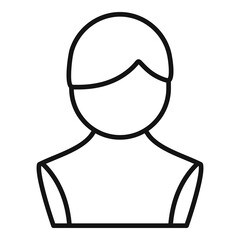 Haircut wig icon outline vector. Long head