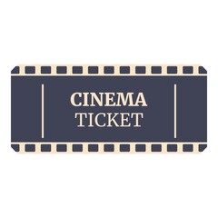 Place cinema ticket icon cartoon vector. Movie coupon. Film event