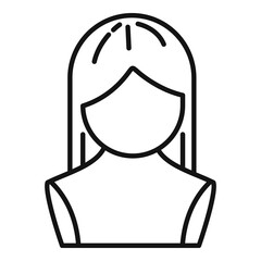 Character wig icon outline vector. Hair style