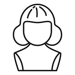 Curly wig icon outline vector. Style headcut