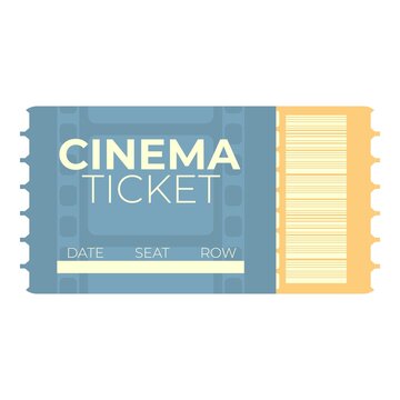 Cinema coupon icon cartoon vector. Movie ticket. Film event