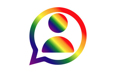Lgbt person message icon
