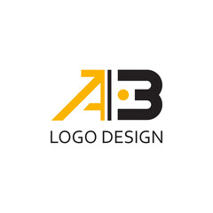 creative letter ab monogram for logo design template - obrazy, fototapety, plakaty