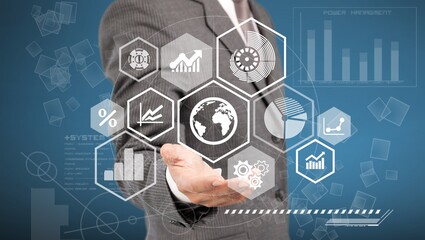 Quality management with Quality Control and improvement. Standardization and certification concept. Compliance to regulations and standards. Concept with manager.