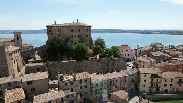 Capodimonte, Lake Bolsena - Aerial back travelling
