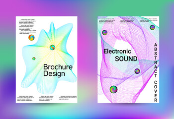 Minimum coverage of a vector. Cover design. Set of modern abstract musical backgrounds. Sound flyer for creating a fashionable cover, banner, poster, booklet...