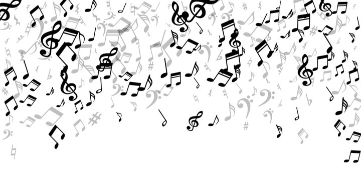 Music notes flying vector design. Audio recording