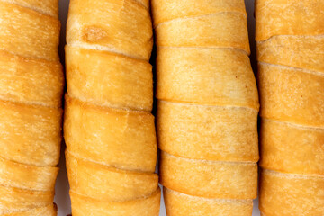 Tequenos venezulean cheeck stocks snack top view close up texture