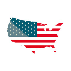 american map and flag