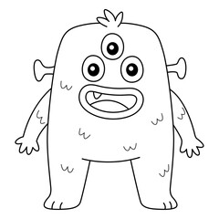 Three Eyed Monster Coloring Page for Kids