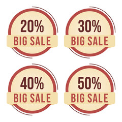 Fototapeta na wymiar sales banner collection - discount design template. 20%, 30%, 40%, 50%. big sales