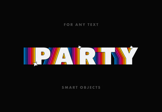 Rainbow Trace 3D Text Effect Mockup