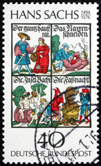 Postage stamp Germany 1976 Hans Sachs, Singer and Poet