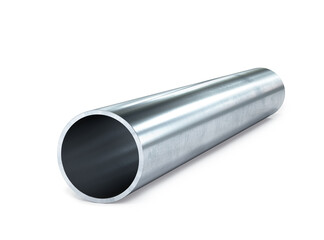 Metal pipe isolated on the white background. 3d rendering