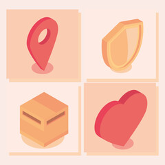 icons isometric social media