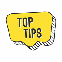 Top tips on speech bubble