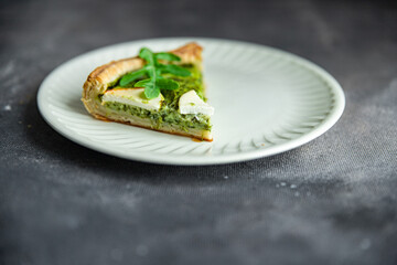 savory pie spinach and goat cheese fresh healthy meal food snack diet on the table copy space food background rustic top view