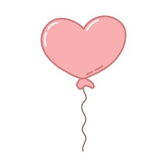 Heart balloon. Vector illustration isolated on white background.