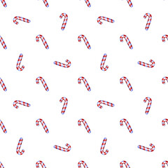 Christmas seamless pattern with cane lollipop. Christmas pattern
