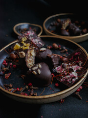 healthy vegan sweets. natural, healthy candies. healthy food. sweets with spices.