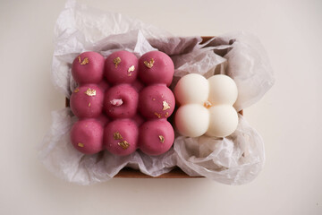 set of handmade soy candles. interior candles made of natural soy wax