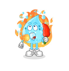 soda water eat hot chilie mascot. cartoon vector
