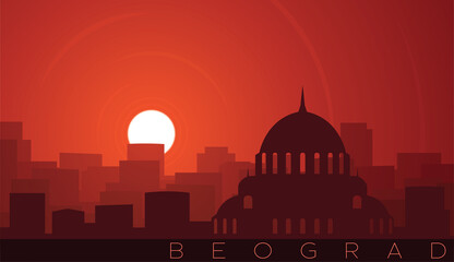 Belgrade Low Sun Skyline Scene