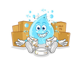 soda water homeless character. cartoon mascot vector