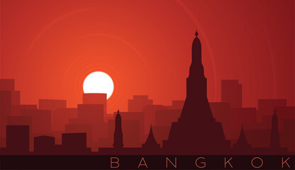 Bangkok Low Sun Skyline Scene
