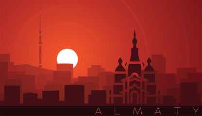 Almaty Low Sun Skyline Scene
