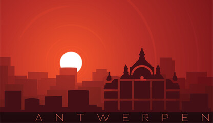 Antwerp Low Sun Skyline Scene