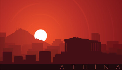 Athens Low Sun Skyline Scene