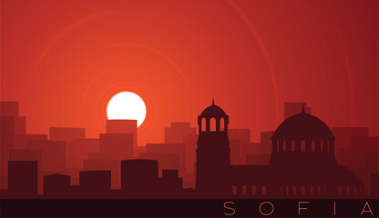 Fototapeta premium Sofia Low Sun Skyline Scene