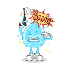 soda water warning shot mascot. cartoon vector
