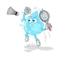 soda water smash at badminton cartoon. cartoon mascot vector